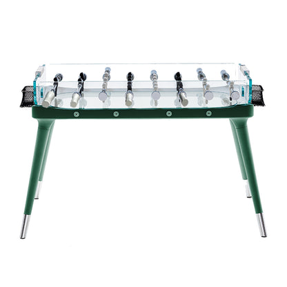 White Solid Wood Legs Glass Soccer Table