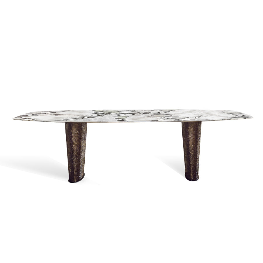 Light Luxury Customizable Marble And Stainless Steel Dining Table
