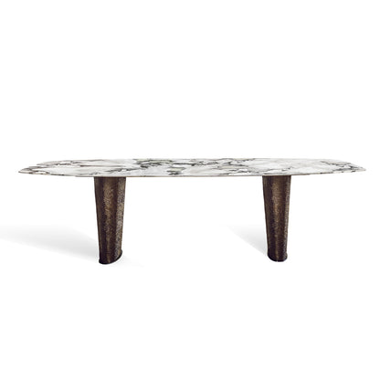Light Luxury Customizable Marble And Stainless Steel Dining Table
