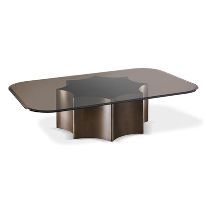 Light luxury tempered glass and stainless steel living room combination coffee table