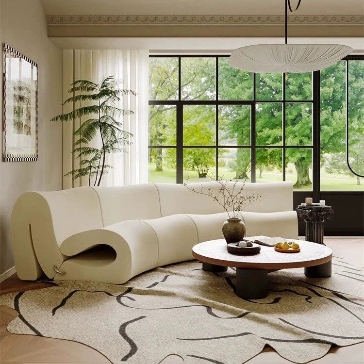 Simple water ripple sofa creative hollow back sofa chair new style light luxury curved fabric combination sofa
