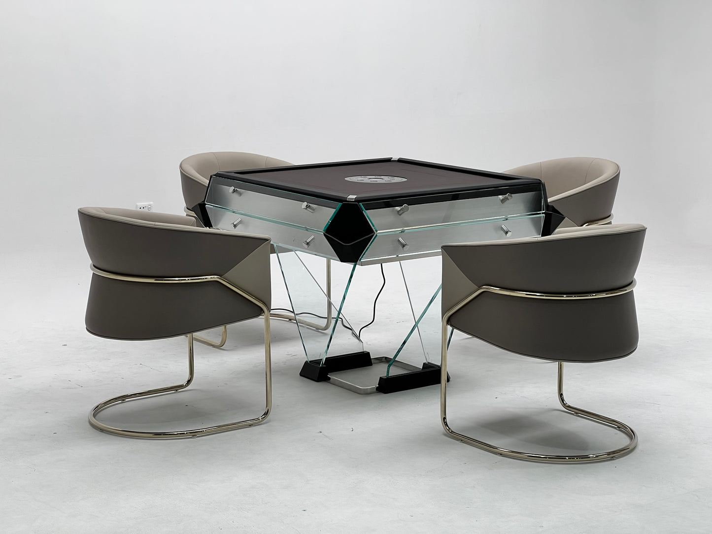 Mesa de mahjong de cristal multicolor personalizable