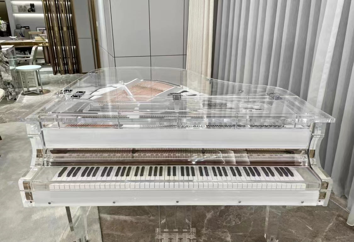 Piano de cola mecánico de acrílico blanco estilo italiano