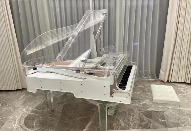 Piano de cola mecánico de acrílico blanco estilo italiano