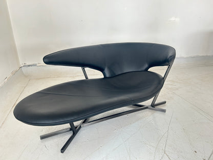 Simple leather sofa lobster shape single recliner with backrest