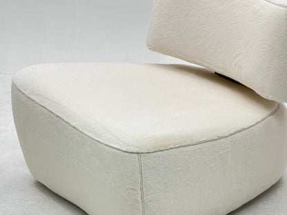 Sillón de ocio de felpa rosa adecuado para sala de estar, apartamento