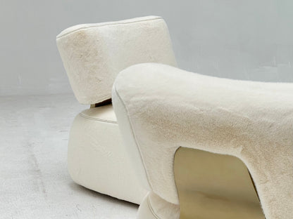 Sillón de ocio de felpa rosa adecuado para sala de estar, apartamento