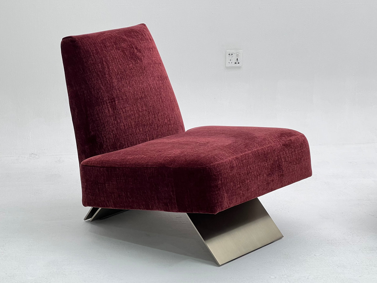 Sillón de ocio de tela roja de alta calidad con respaldo