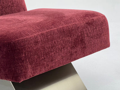 Sillón de ocio de tela roja de alta calidad con respaldo