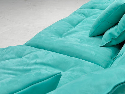 Blue modular sofa soft back sofa living room sofa with pillows