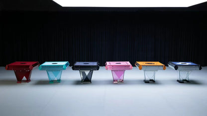 Mesa de mahjong automática de cristal azul