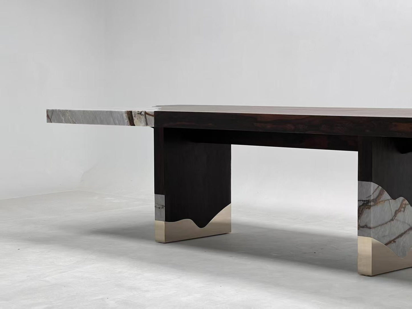 High-end customizable walnut rectangular family dining table