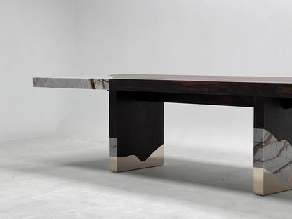 High-end customizable walnut rectangular family dining table