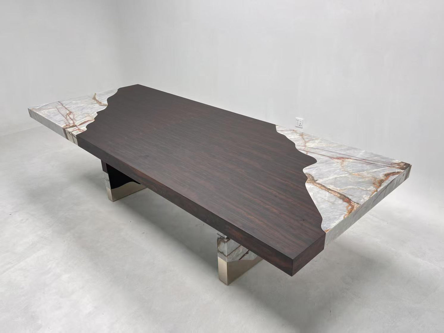 High-end customizable walnut rectangular family dining table