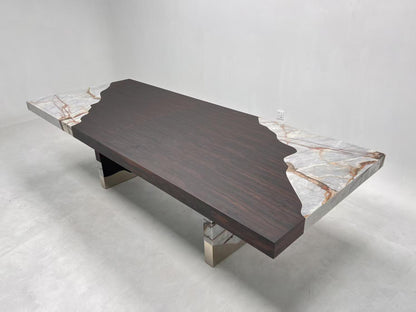 High-end customizable walnut rectangular family dining table