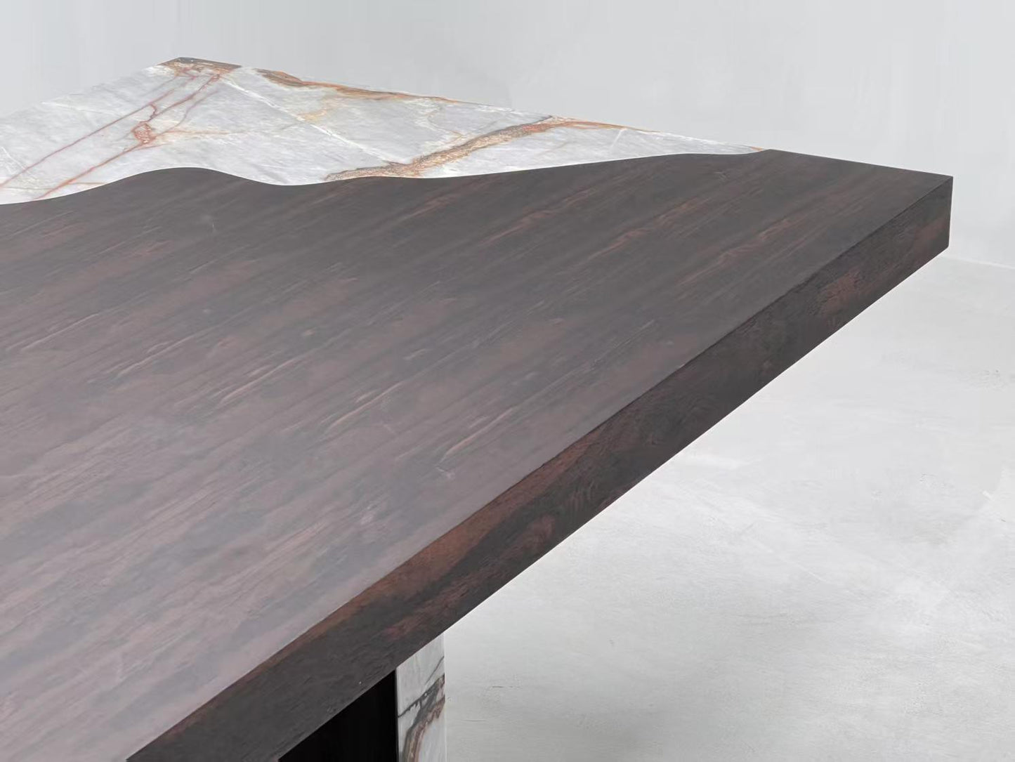 High-end customizable walnut rectangular family dining table