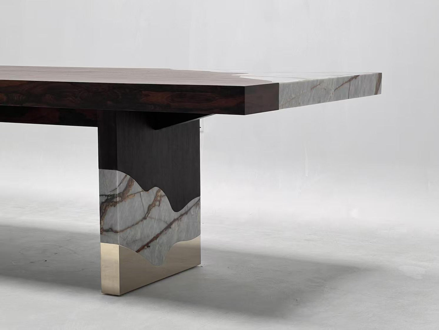 High-end customizable walnut rectangular family dining table