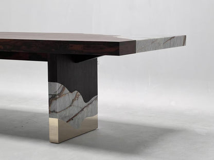 High-end customizable walnut rectangular family dining table