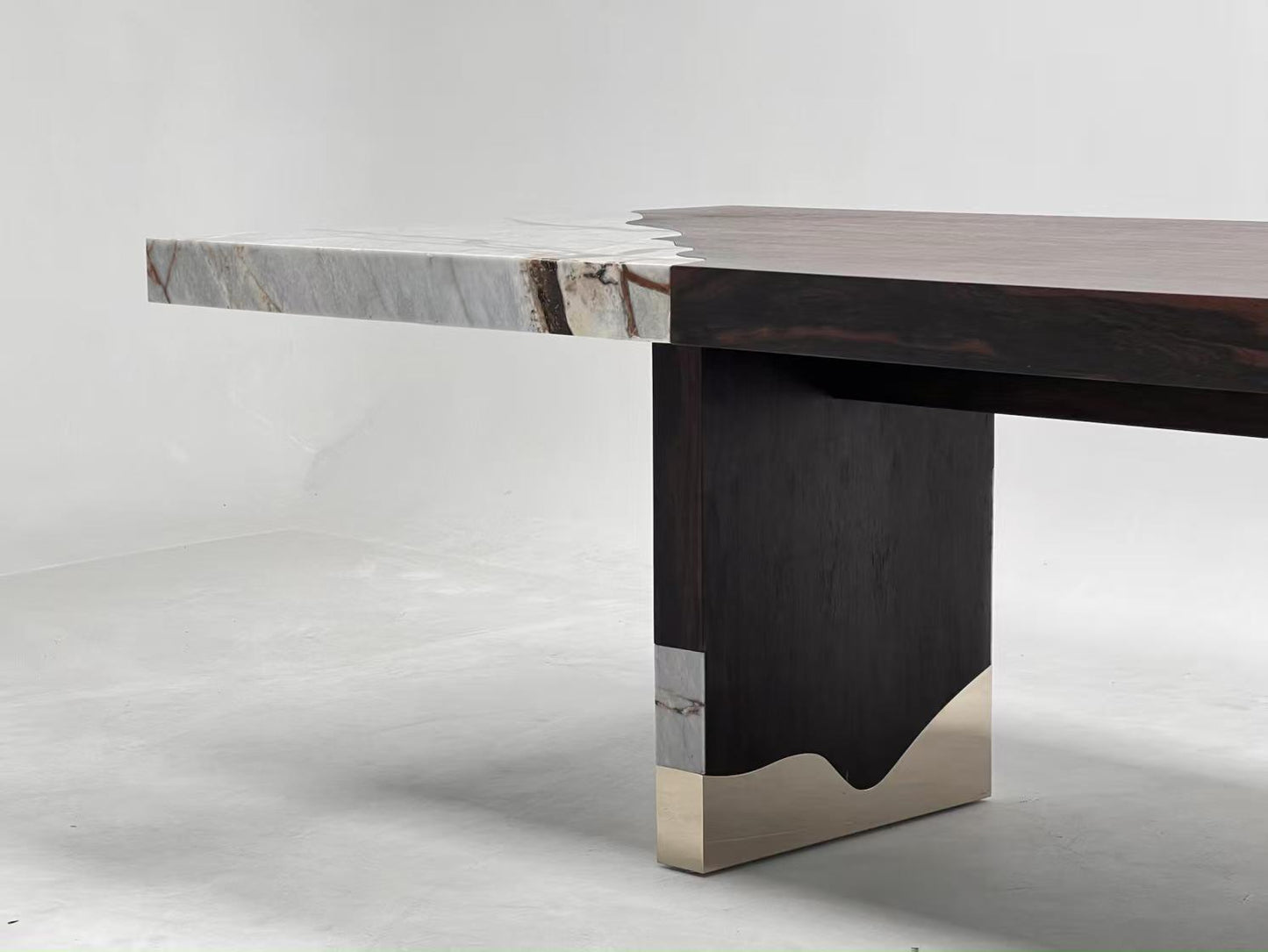 High-end customizable walnut rectangular family dining table