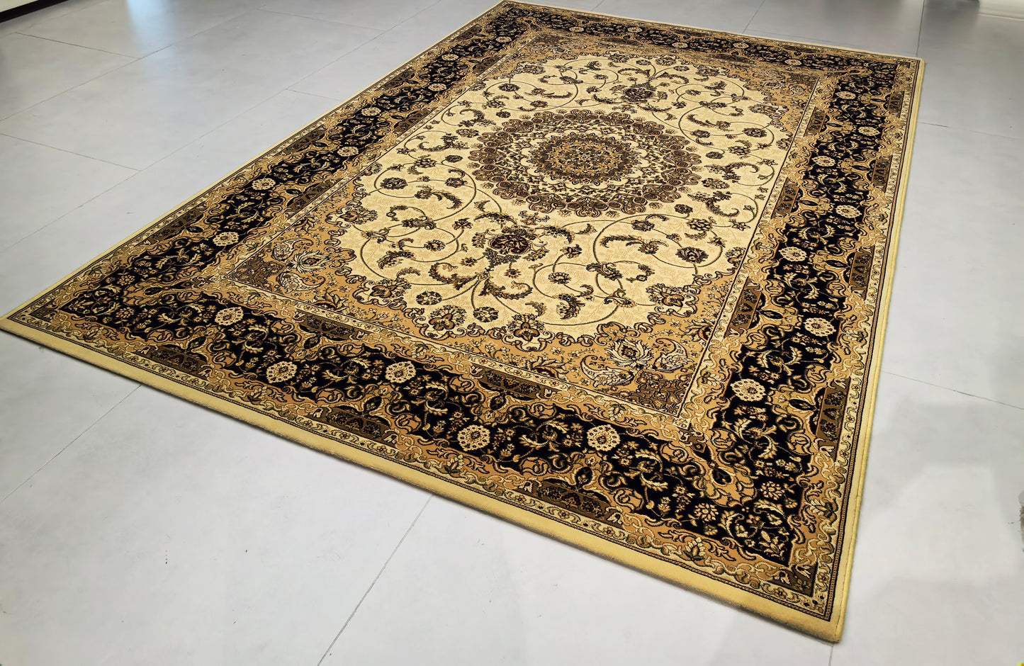 Tapis de salon luxueux à motif européen classique, adapté au salon et à la chambre à coucher