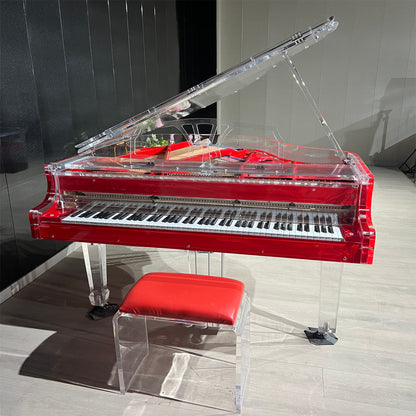 Piano de cola mecánico de acrílico blanco estilo italiano