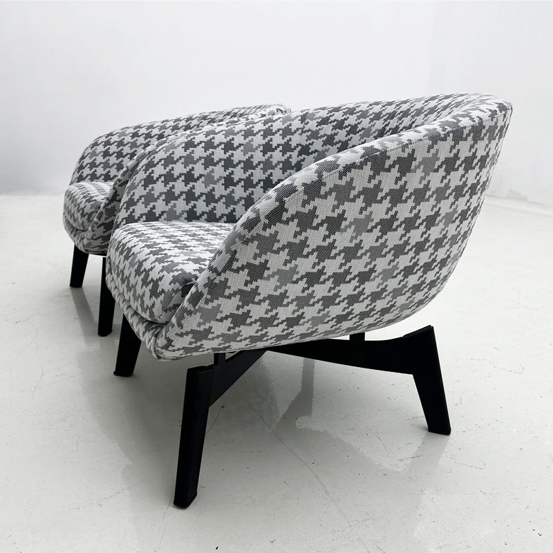 Houndstooth backrest leisure sofa chair, suitable for living room and bedroom