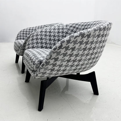 Houndstooth backrest leisure sofa chair, suitable for living room and bedroom