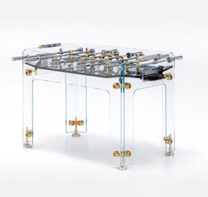 All Glass Silver Accessory Soccer Table