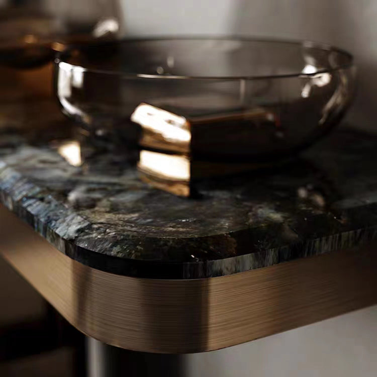 High-grade stainless steel marble entrance decoration console table