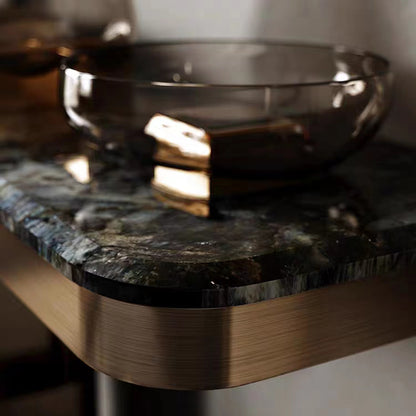 High-grade stainless steel marble entrance decoration console table