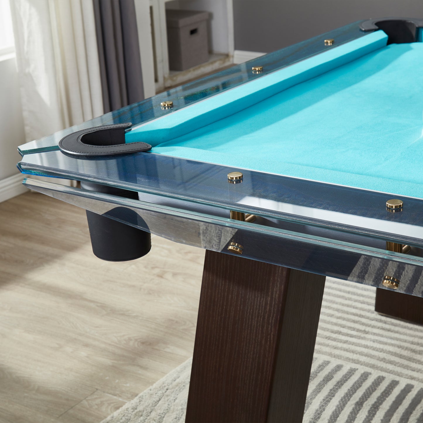 8FT/9FT Blue Wired Glass Pool Table