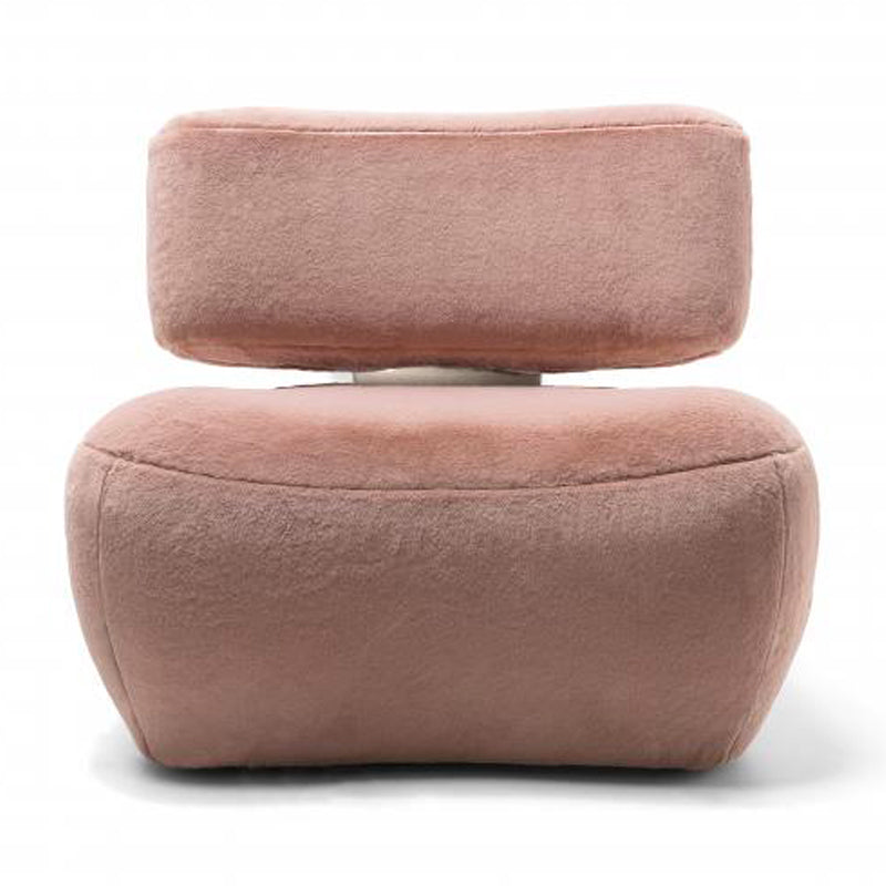 Sillón de ocio de felpa rosa adecuado para sala de estar, apartamento