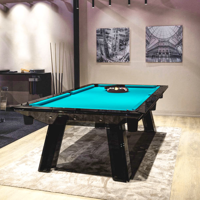Mesa de billar de vidrio negro de tacto premium de 7 pies, 8 pies y 9 pies