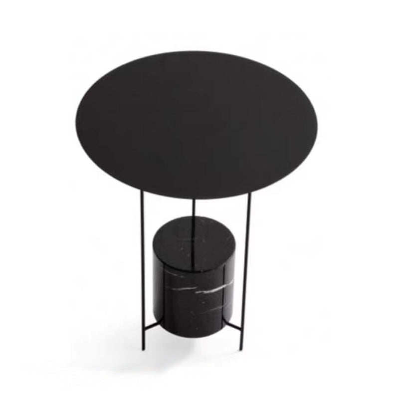 Mesa de centro pequeña de mármol redonda sencilla para decoración de sofá