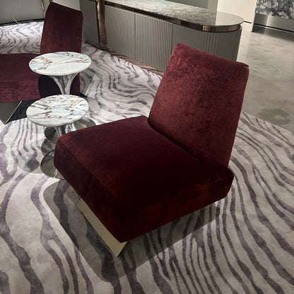 Sillón de ocio de tela roja de alta calidad con respaldo