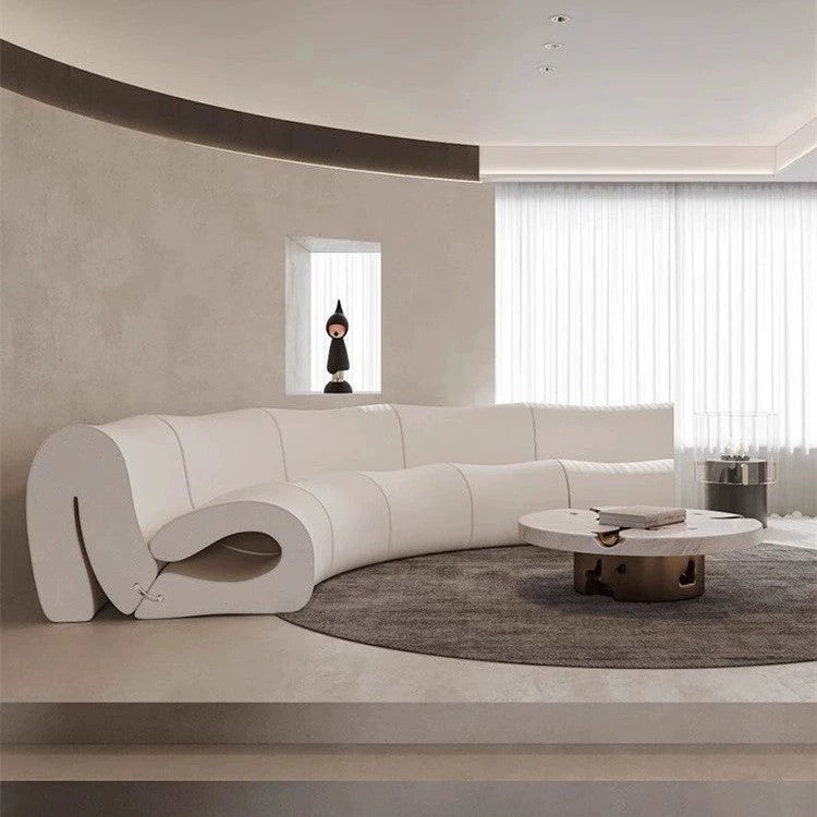 Simple water ripple sofa creative hollow back sofa chair new style light luxury curved fabric combination sofa