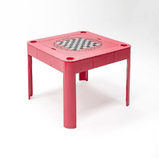 4 in 1 pink multifunctional table/poker table/chess table, equipped with chess, chip box, etc.