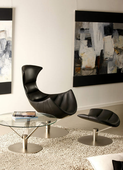 Modern simple curved back chair leather lobster recliner leisure chair