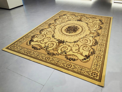 Tapis de salon luxueux à motif européen classique, adapté au salon et à la chambre à coucher