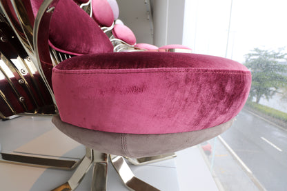 Sillón de terciopelo de lujo con forma de pavo real