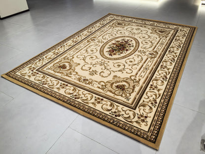 Tapis de salon luxueux à motif européen classique, adapté au salon et à la chambre à coucher