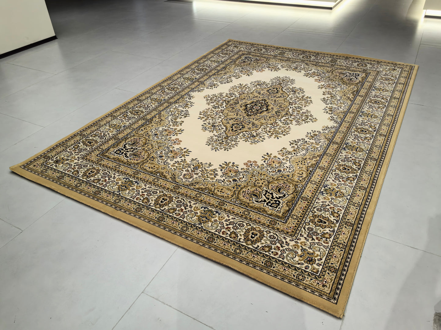 Tapis de salon luxueux à motif européen classique, adapté au salon et à la chambre à coucher