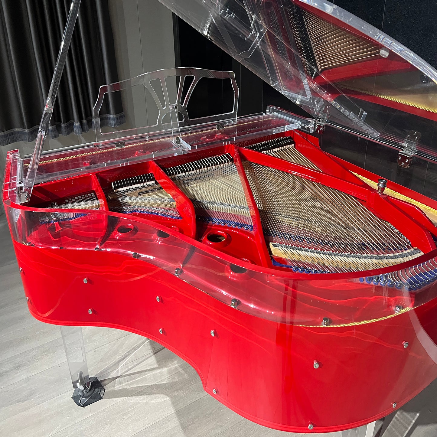Piano de cola mecánico de acrílico blanco estilo italiano