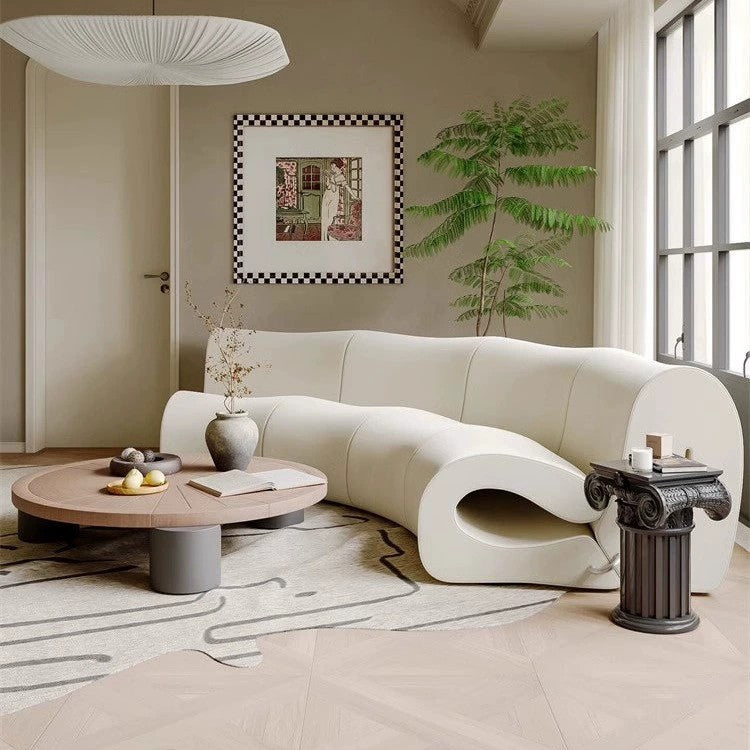 Simple water ripple sofa creative hollow back sofa chair new style light luxury curved fabric combination sofa