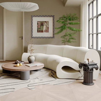 Simple water ripple sofa creative hollow back sofa chair new style light luxury curved fabric combination sofa