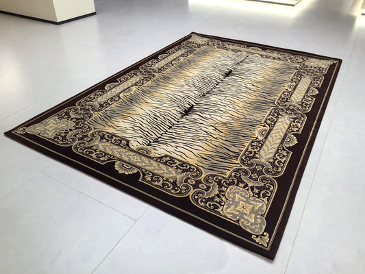 Tapis de luxe à motif rétro européen, adapté au salon et à la chambre à coucher