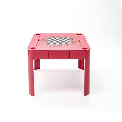 4 in 1 pink multifunctional table/poker table/chess table, equipped with chess, chip box, etc.