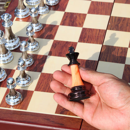 Juego de ajedrez vintage de acrílico con tablero
