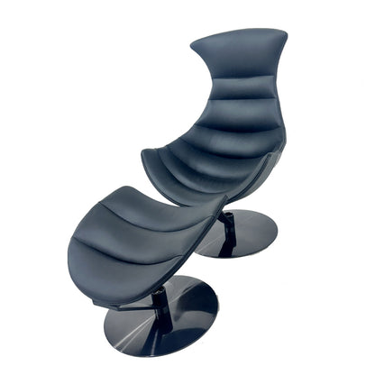 Modern simple curved back chair leather lobster recliner leisure chair
