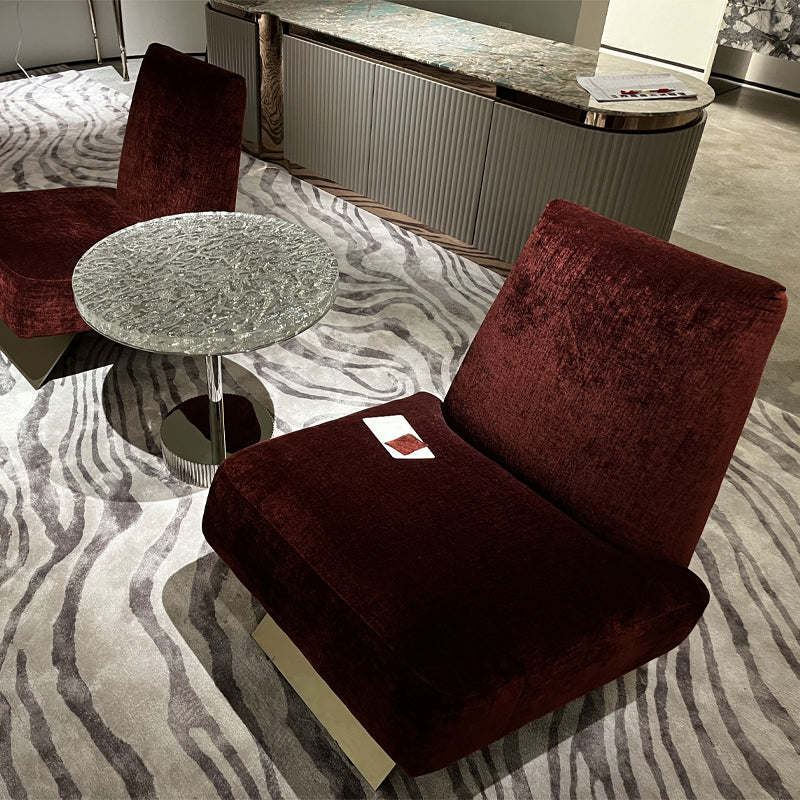Sillón de ocio de tela roja de alta calidad con respaldo